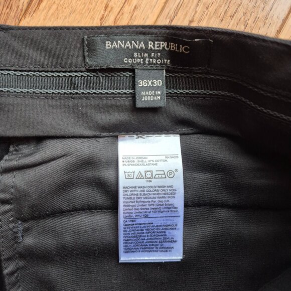 Banana Republic Slim Fit Non Iron Black Stretch Cotton Dress Pants - Picture 8 of 14